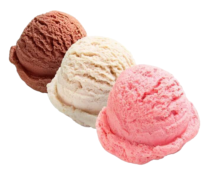 Chocolate, Vanilla, Strawberry Ice cream